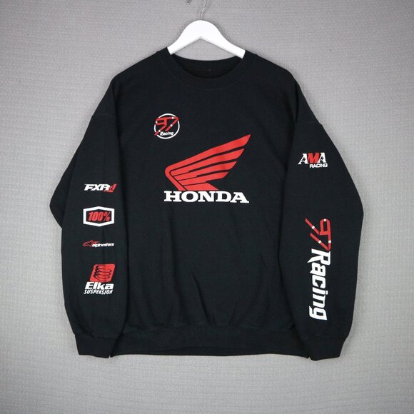 Honda Racing Sponsored Crewneck Cotton Top Mens 97 Racing - Picture 1 of 5